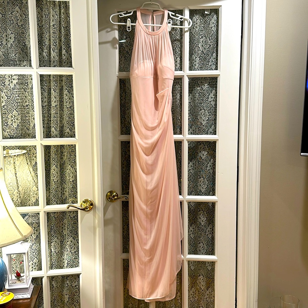 Sleeveless pink gown by DB Studio